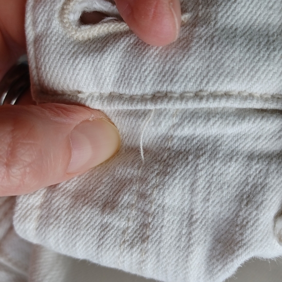 Mother Jeans The Insider Crop Step Fray in White with Black Stripes - Picture 16 of 16